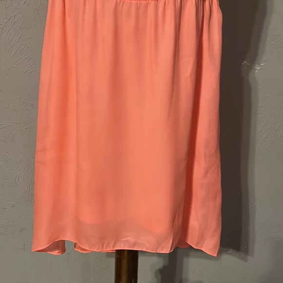 S/P American Eagle peach orange pink sleeveless v-neck lined midi dreas - Picture 7 of 14